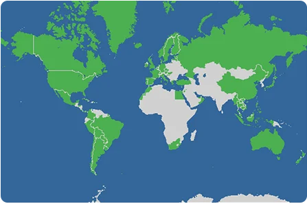 Map of countries visited