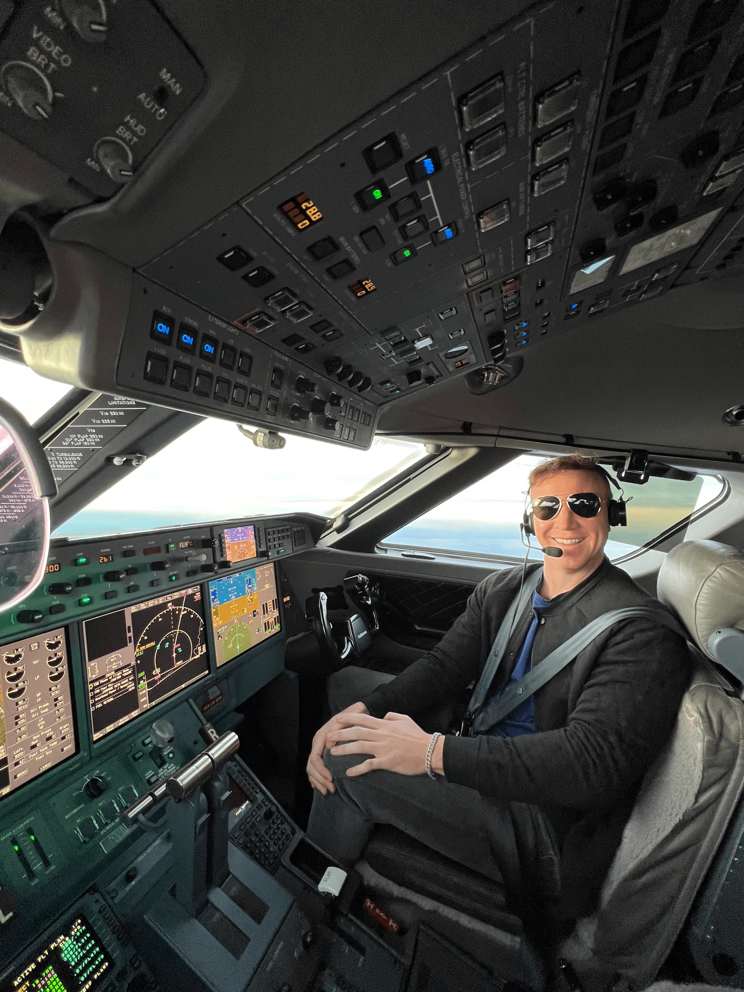 Patrick at the flight controls